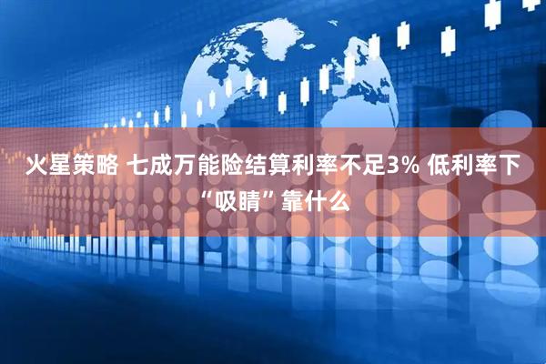 火星策略 七成万能险结算利率不足3% 低利率下“吸睛”靠什么