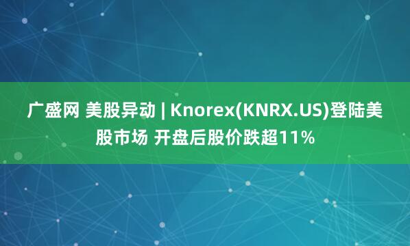 广盛网 美股异动 | Knorex(KNRX.US)登陆美股市场 开盘后股价跌超11%